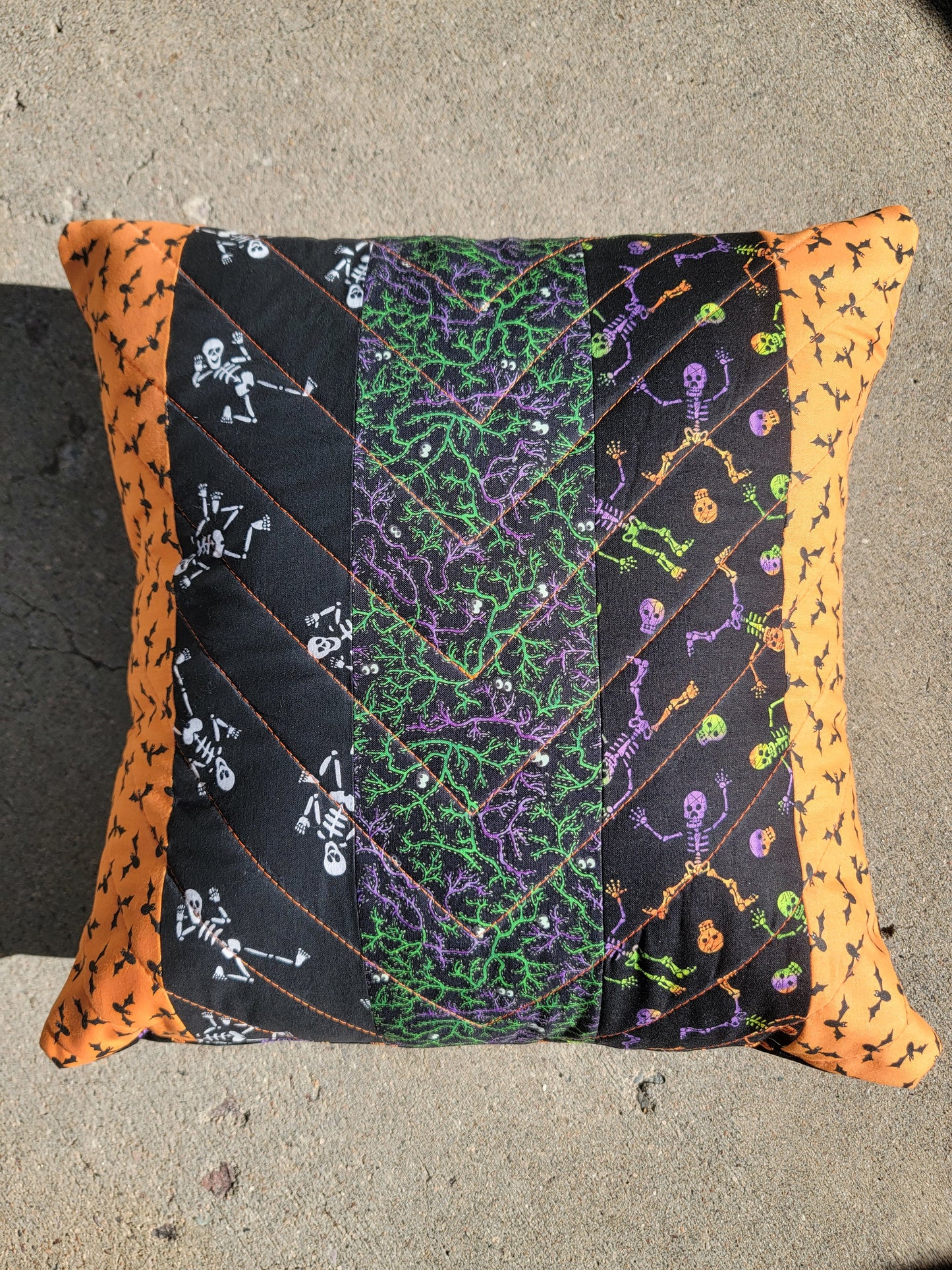 Quilted Halloween Pillow - Nothing is as it Seams