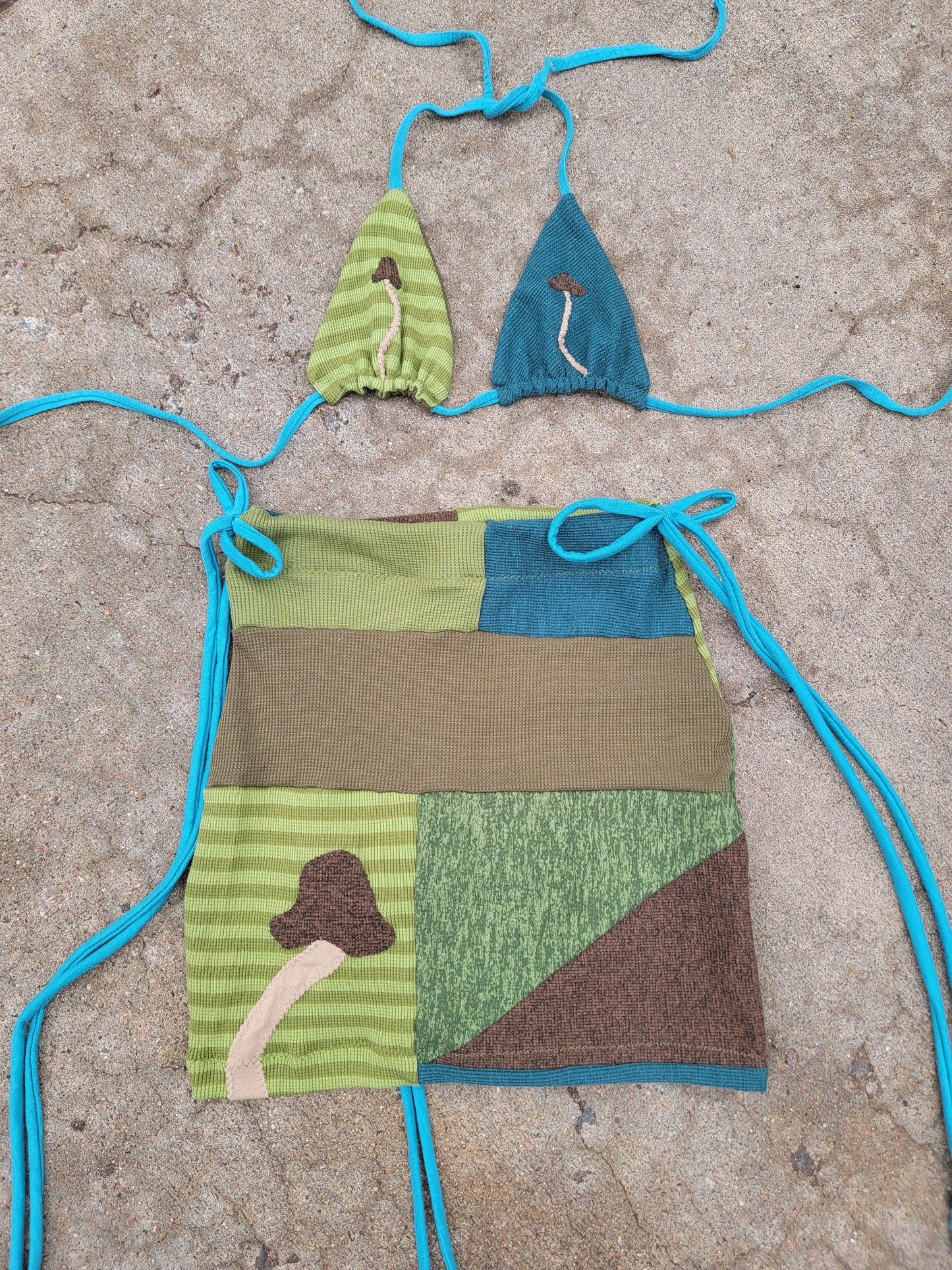 Bikini & Cinch Mini Skirt (S/M) - Nothing is as it Seams