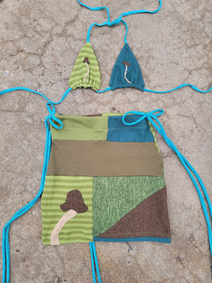 Bikini & Cinch Mini Skirt (S/M) - Nothing is as it Seams
