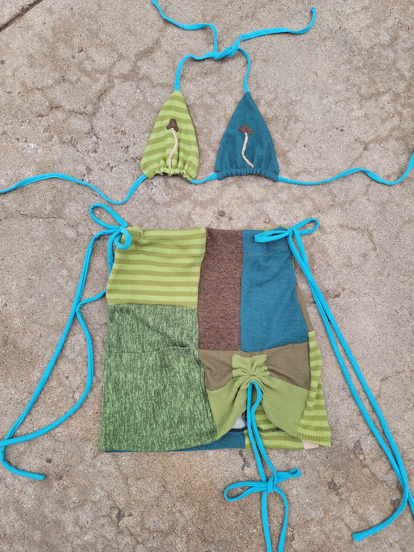 Bikini & Cinch Mini Skirt (S/M) - Nothing is as it Seams