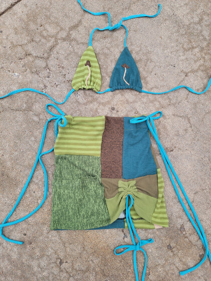 Bikini & Cinch Mini Skirt (S/M) - Nothing is as it Seams
