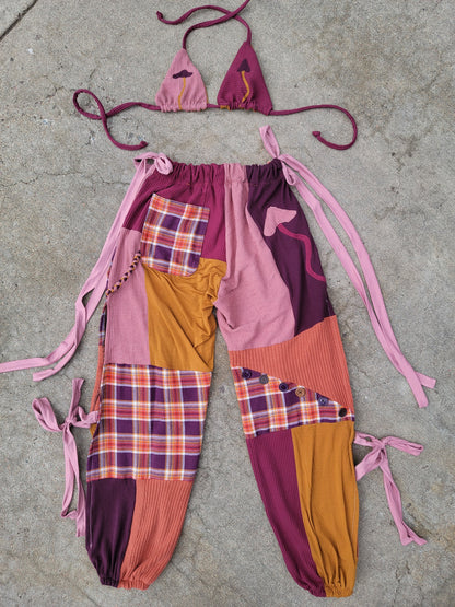 Bikini Top & Patchwork Side - Tie Pants - Nothing is as it Seams