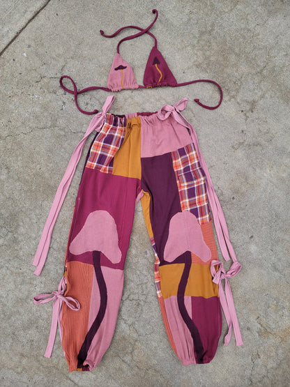 Bikini Top & Patchwork Side - Tie Pants - Nothing is as it Seams