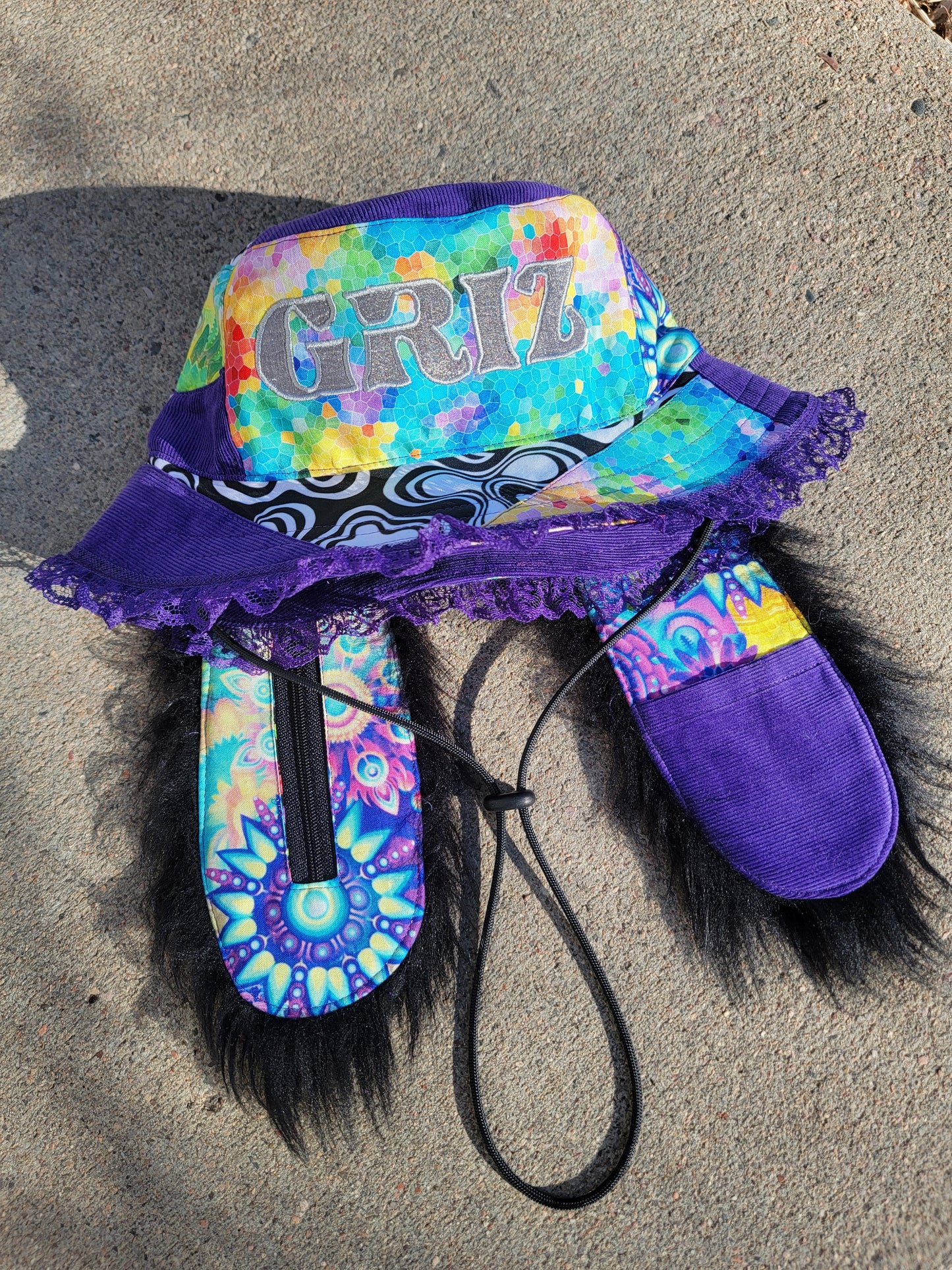 (L) Prismatic Pixels GRIZ Bunny Bucket - Nothing is as it Seams