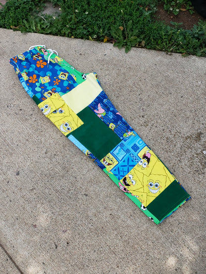 Medium Spongebob Patchwork Pants - Nothing is as it Seams