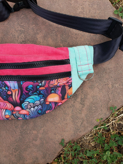 Pink&Teal Shroom Fanny Pack - Nothing is as it Seams