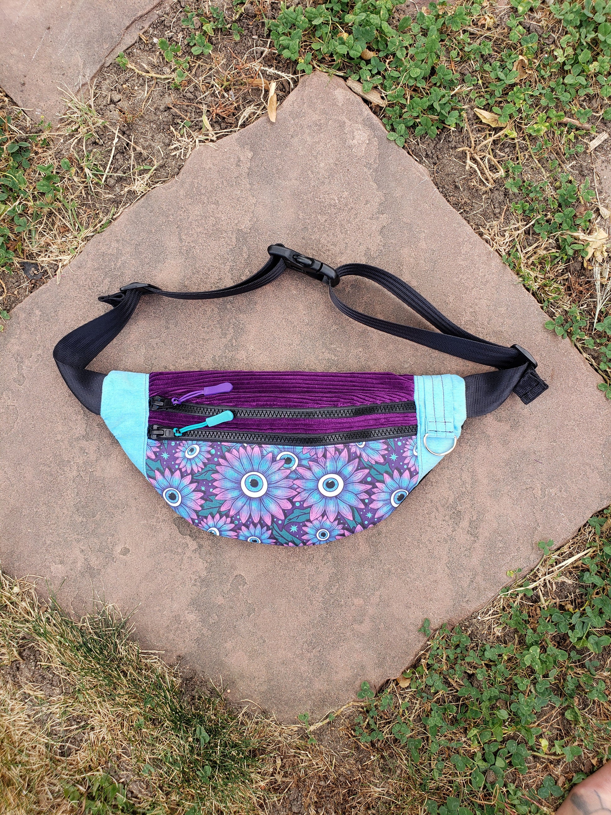 Purple Floral Eye Fanny Pack - Nothing is as it Seams