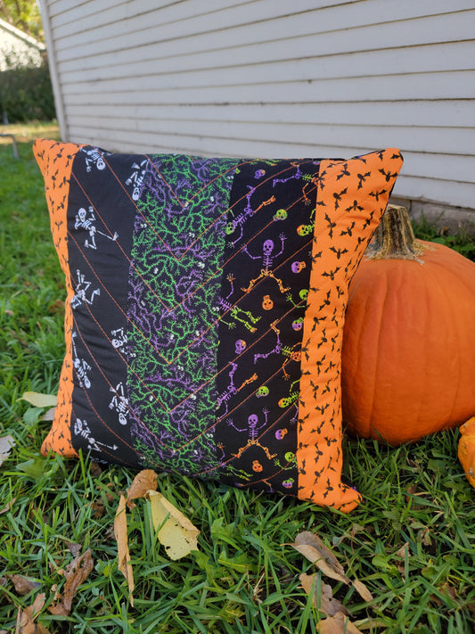 Quilted Halloween Pillow - Nothing is as it Seams