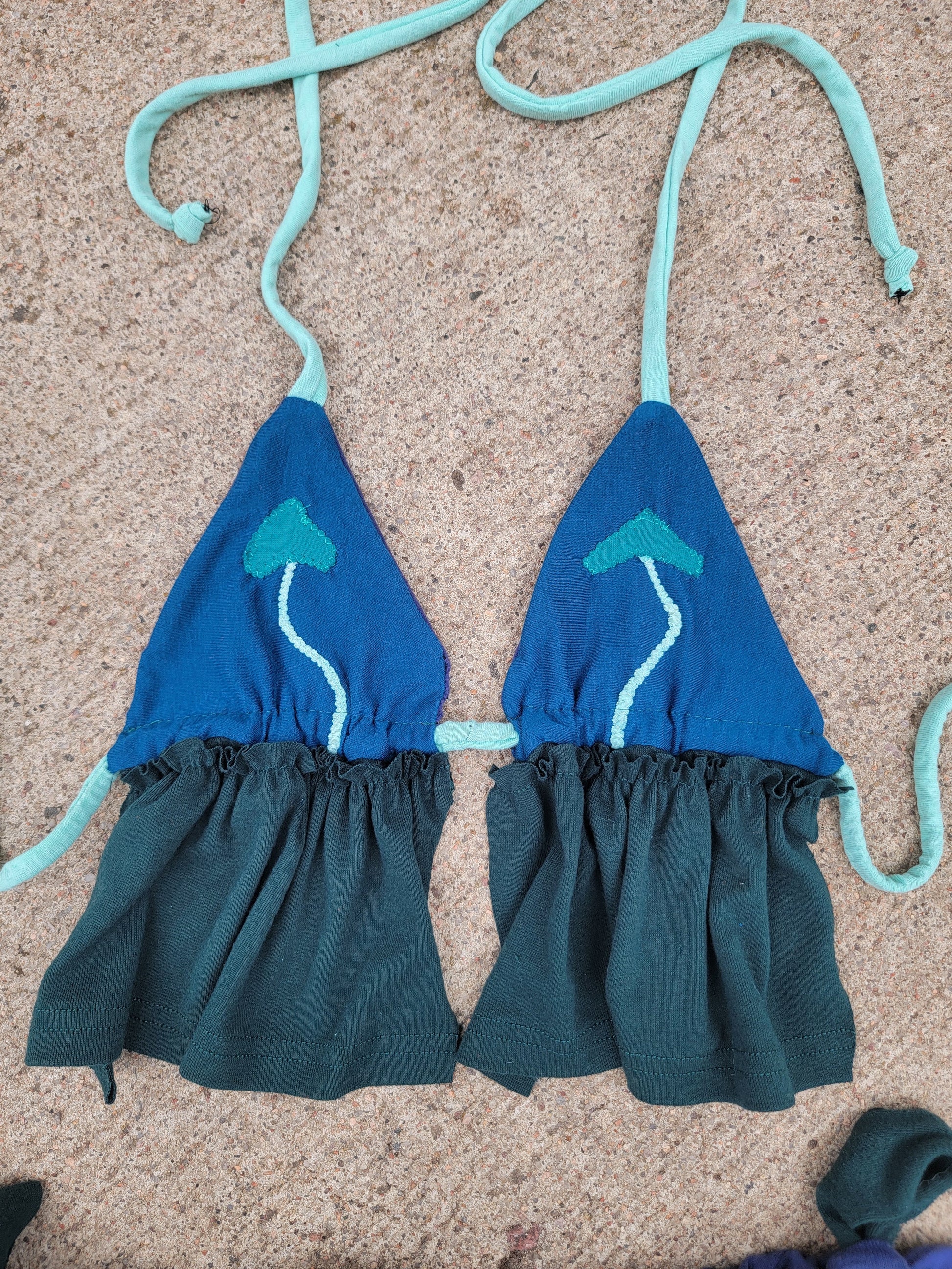S/M Bikini Top & Patchwork Side-Tie Pants - Nothing is as it Seams