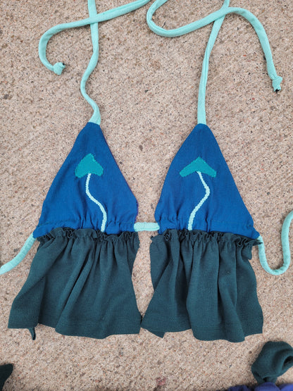 S/M Bikini Top & Patchwork Side-Tie Pants - Nothing is as it Seams