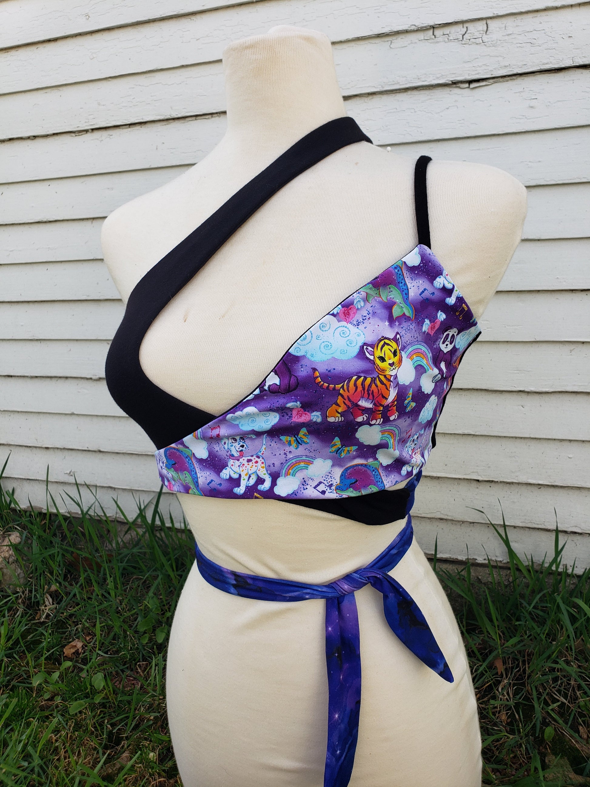 Small Lisa Frank Wrap Top - Nothing is as it Seams