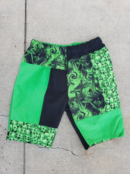 (XL) Green Dream Invasion Shorts - Nothing is as it Seams